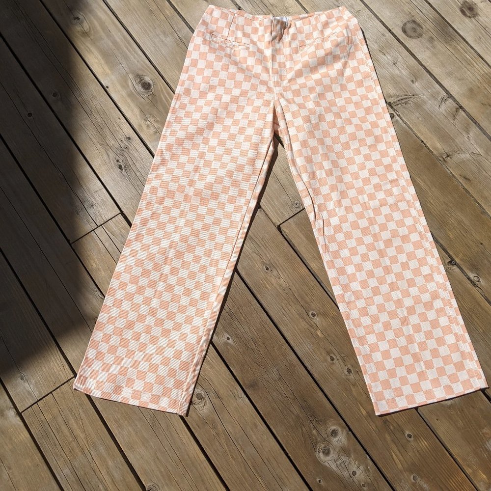 Checkered Straight Leg Pants - image 1